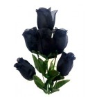 12 Black Roses 2 Stems Silk Bud Roses Centerpiece Flower Wedding Flower Bouquets 